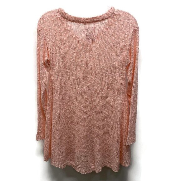 L Love Pink Knit Long Sleeve Hi-Lo Sweater - Picture 2 of 2
